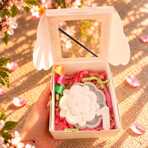 Кутийка LumiArt Mini+ с гипсово цвете, цифра, бои и четка